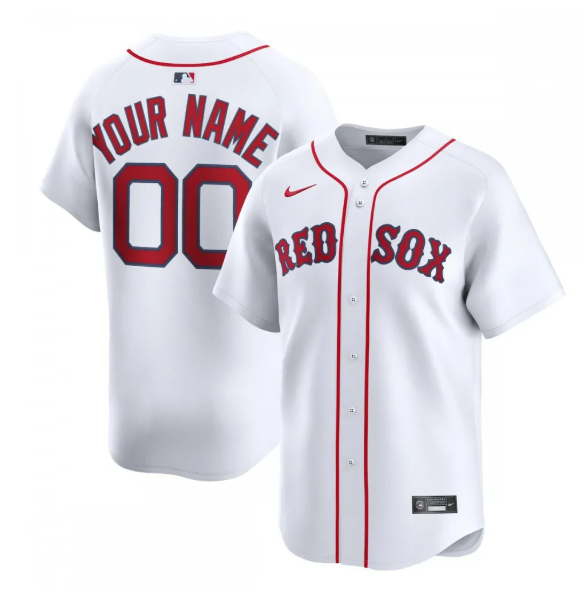 Boston Red Sox Classic Home White Button Down Baseball Jersey