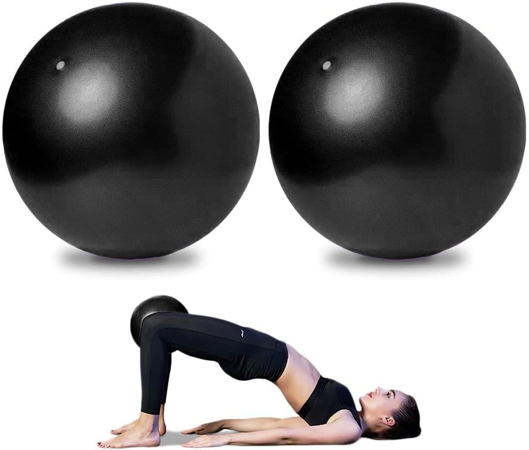 2 Pack Pilates Balls, Mini Yoga Exercise Balls, 9 Inch Small Activity Ball for Pilates, Yoga, Core Training and Physical Therapy, Improves Balance