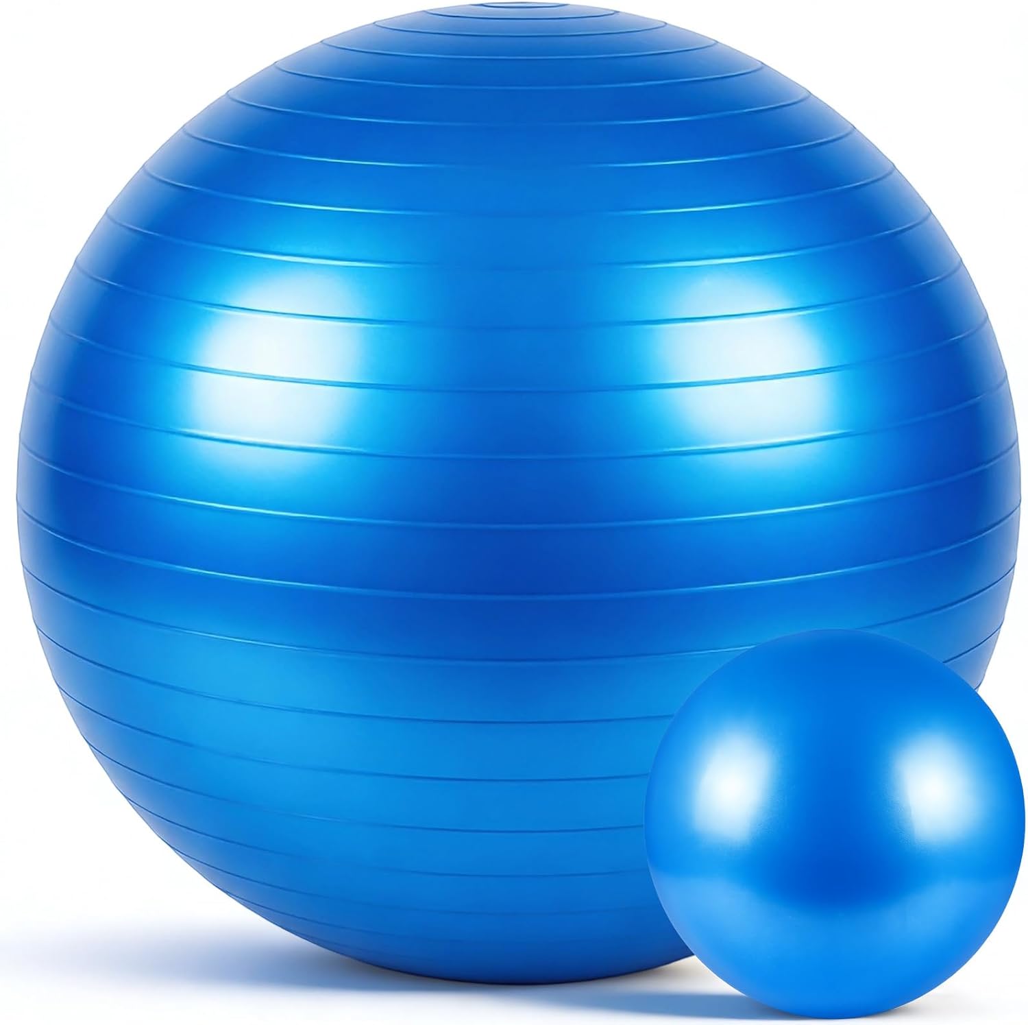 Exercise Ball Set, Yoga Ball and Pilates Set for Workout Pregnancy Stability 23-26 Inch and 9 Inch Anti-Burst with Foot Pump for Office, Home and Gym