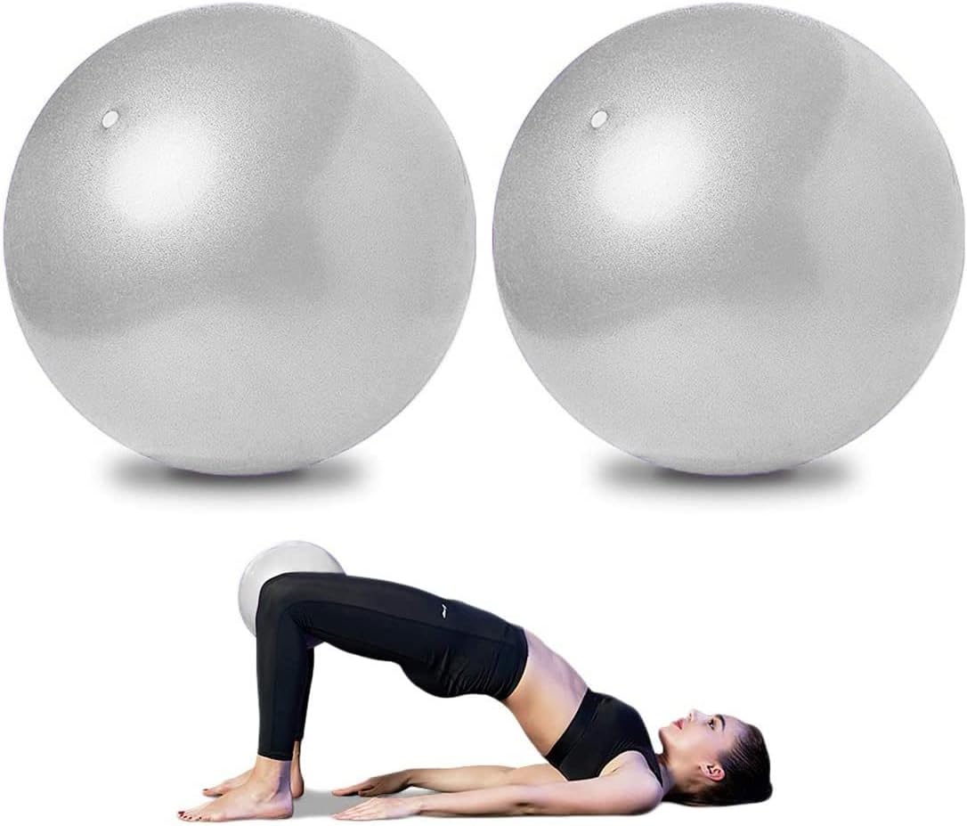2 Pack Pilates Balls, Mini Yoga Exercise Balls, 9 Inch Small Activity Ball for Pilates, Yoga, Core Training and Physical Therapy, Improves Balance