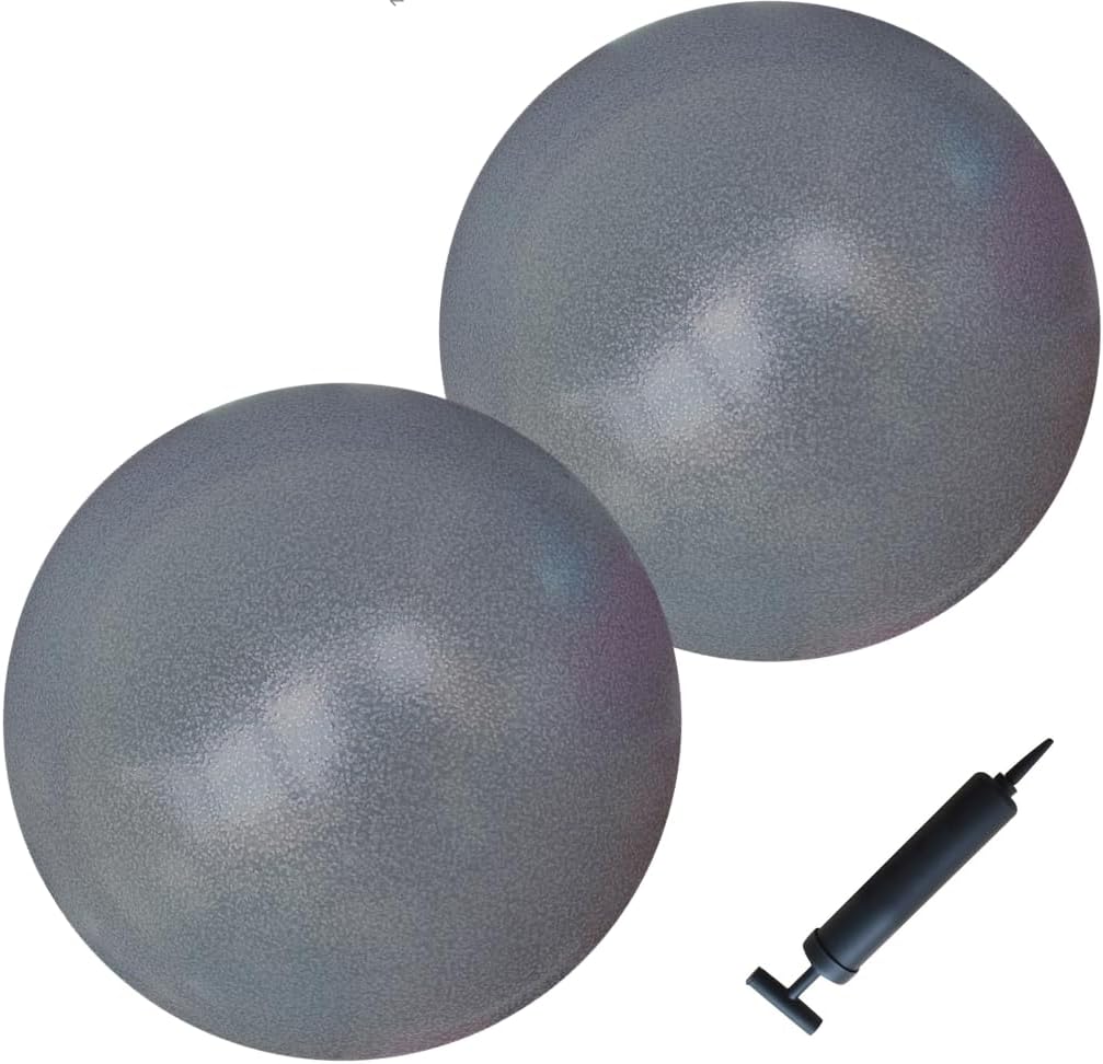 Exercise Ball with Pump, 9-Inch Small for Pilates, Yoga, Core Stability - Choose: Pack of 1 Ball + 1 Pump or Pack of 2 Balls + 1 Pump