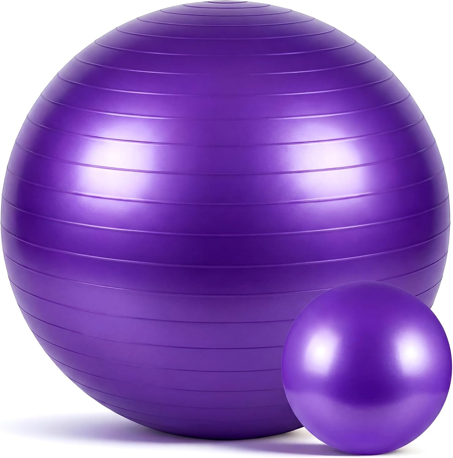 Exercise Ball Set, Yoga Ball and Pilates Set for Workout Pregnancy Stability 23-26 Inch and 9 Inch Anti-Burst with Foot Pump for Office, Home and Gym