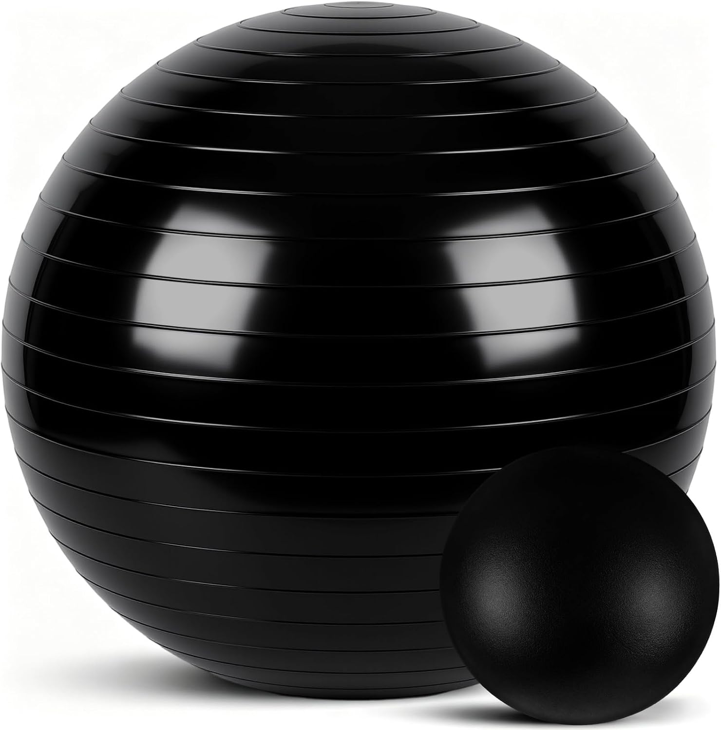 Exercise Ball Set, Yoga Ball and Pilates Set for Workout Pregnancy Stability 23-26 Inch and 9 Inch Anti-Burst with Foot Pump for Office, Home and Gym