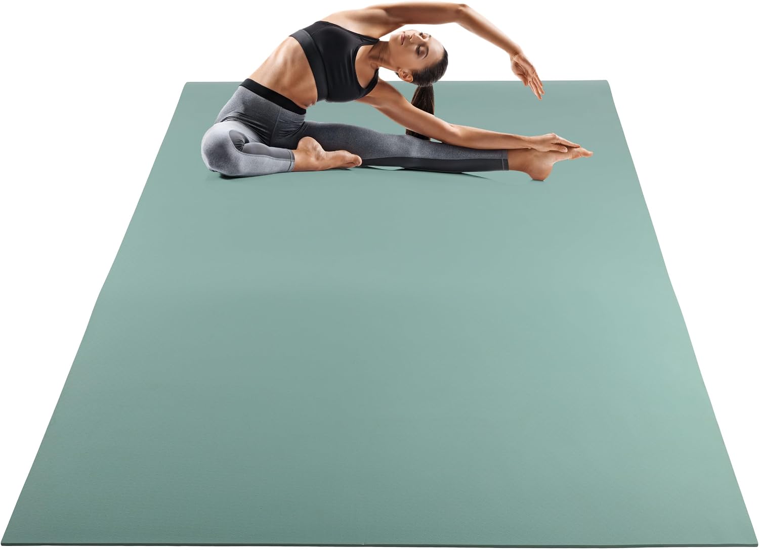 Large Yoga Mat - 6'x4' Wide Exercise Mat - 8mm Thick Waterproof Non-Slip Workout Mat - Gym Flooring for Home Gym Studio Workouts, Pilates, Stretching and Meditation