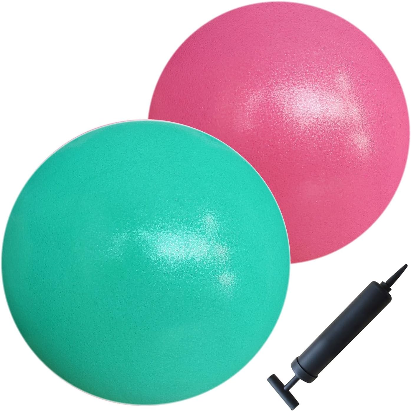  Exercise Ball with Pump, 9-Inch Small for Pilates, Yoga, Core Stability - Choose: Pack of 1 Ball + 1 Pump or Pack of 2 Balls + 1 Pump