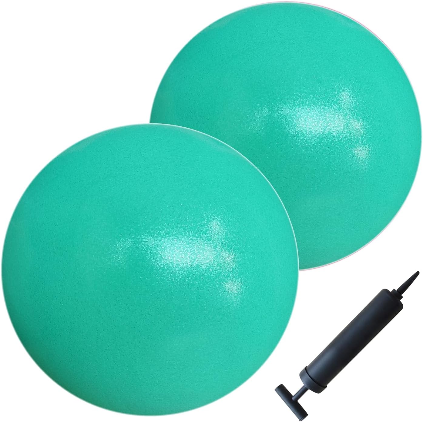  Exercise Ball with Pump, 9-Inch Small for Pilates, Yoga, Core Stability - Choose: Pack of 1 Ball + 1 Pump or Pack of 2 Balls + 1 Pump