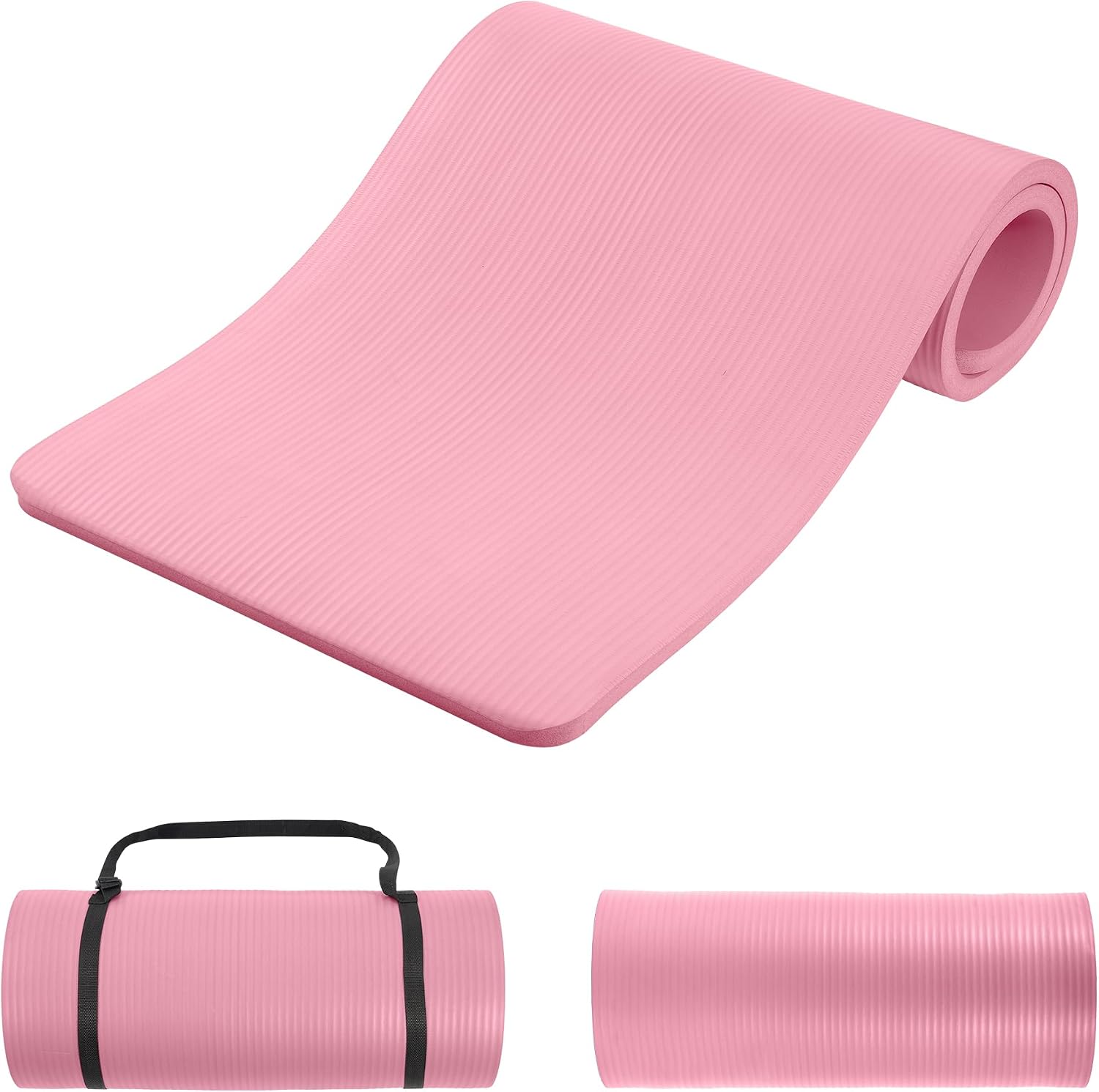 1-Inch Premium Yoga Mat,High-Density NBR Foam,1 Inch Thick Yoga Mat for Superior Cushioning and Joint Protection,Non-Slip for Pilates,Gym & Exercise