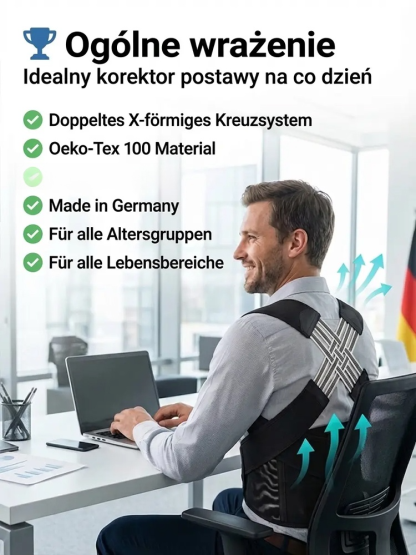 🥇 Korektor Postawy X – Niemiecka Konstrukcja z Certyfikatem AGR | Bez Ucisku