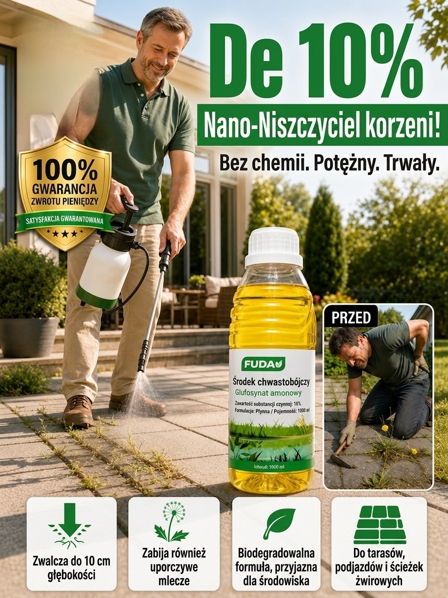 [Niemiecka Nanotechnologia] Koncentrat na chwasty niszczący korzenie (na 500m²)