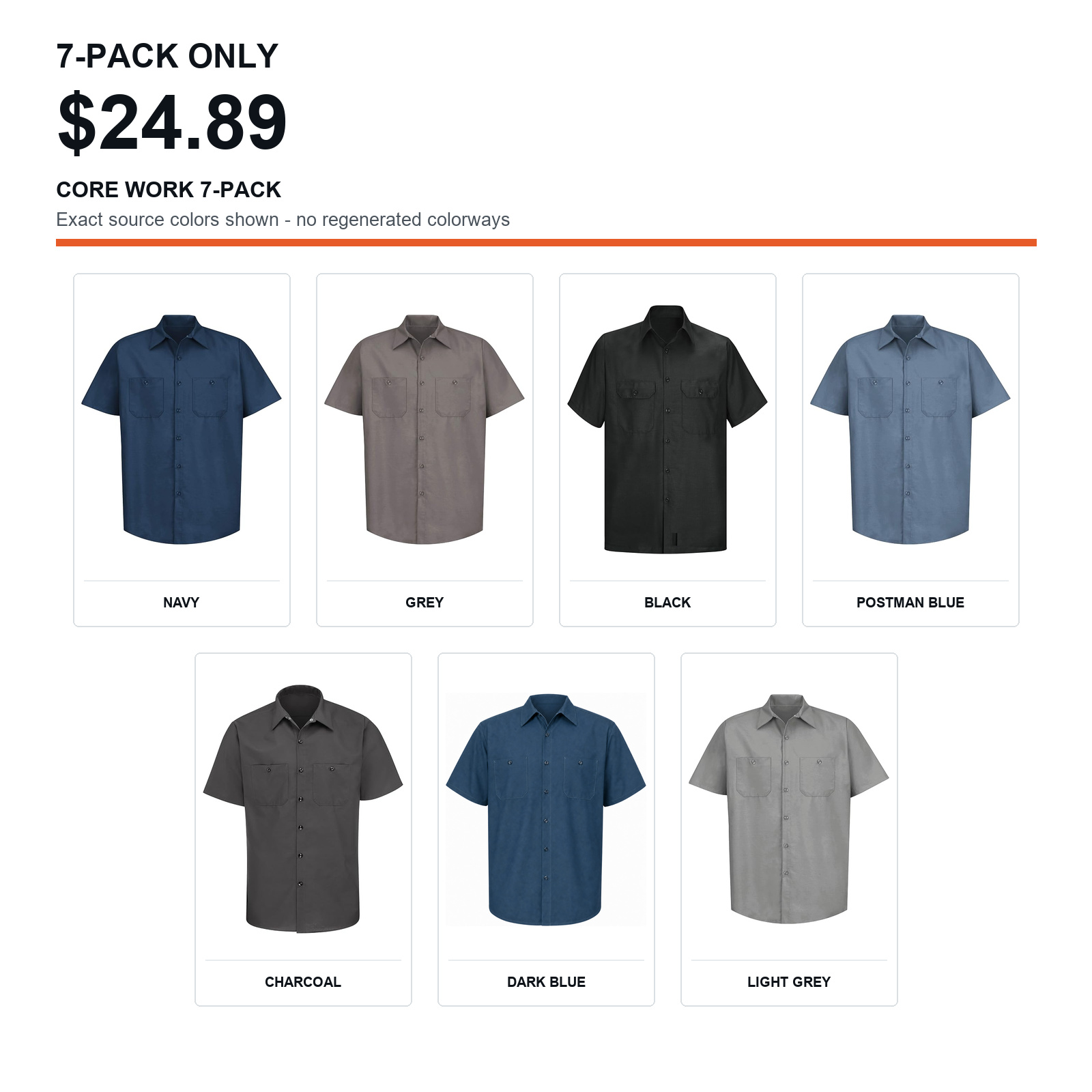 Men's Work Shirts – 7-Pack & 14-Pack | GEDRISMS – BAVIZE