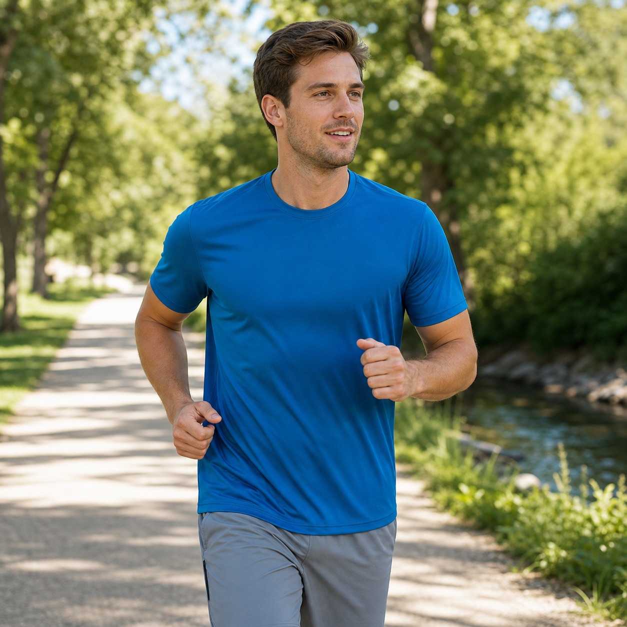 Men's dry-fit athletic T-shirt for outdoor running