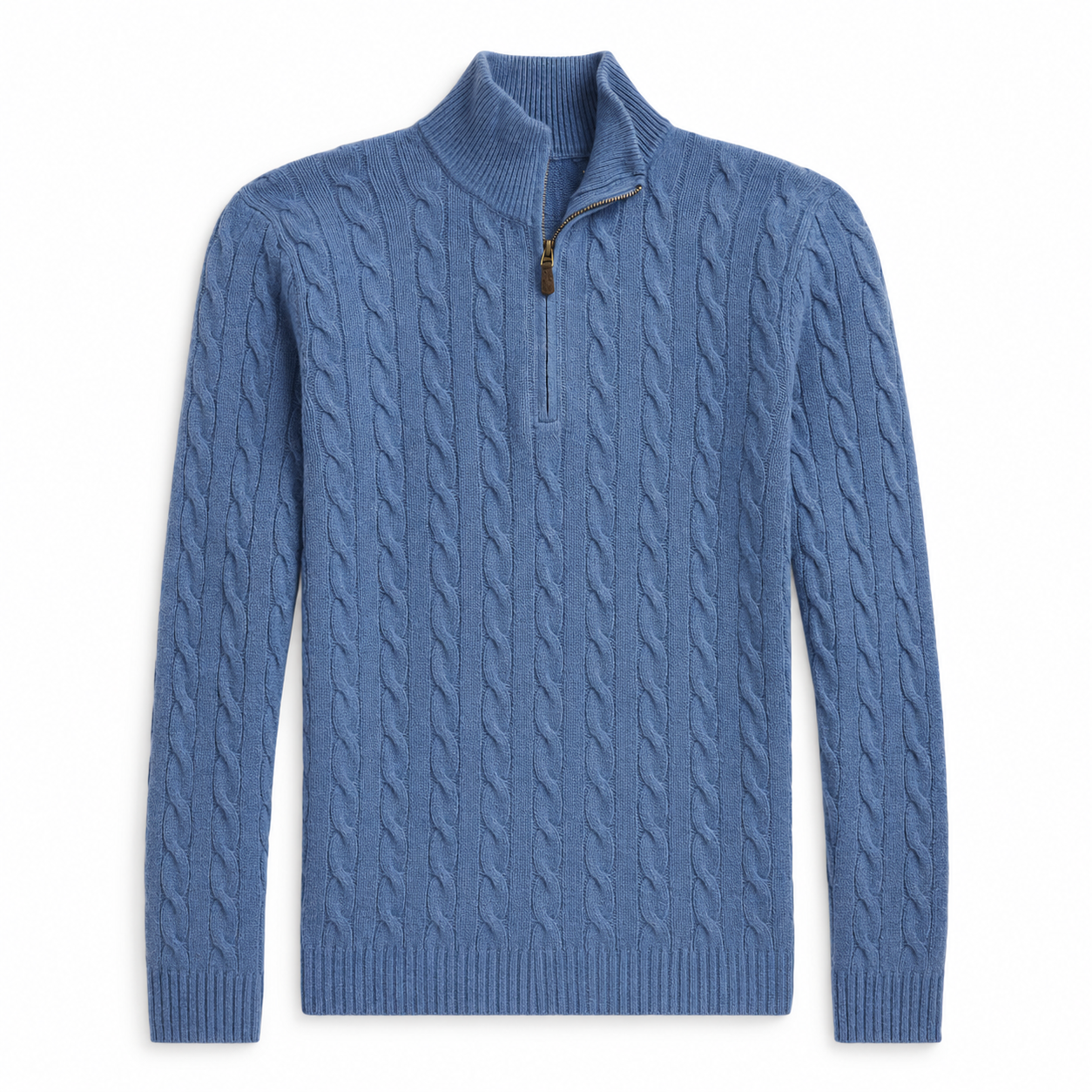Men’s Cable Knit Quarter Zip Sweater, Classic Long Sleeve Pullover with Ribbed Collar, Cuffs and Hem, 8 Pack Only $32