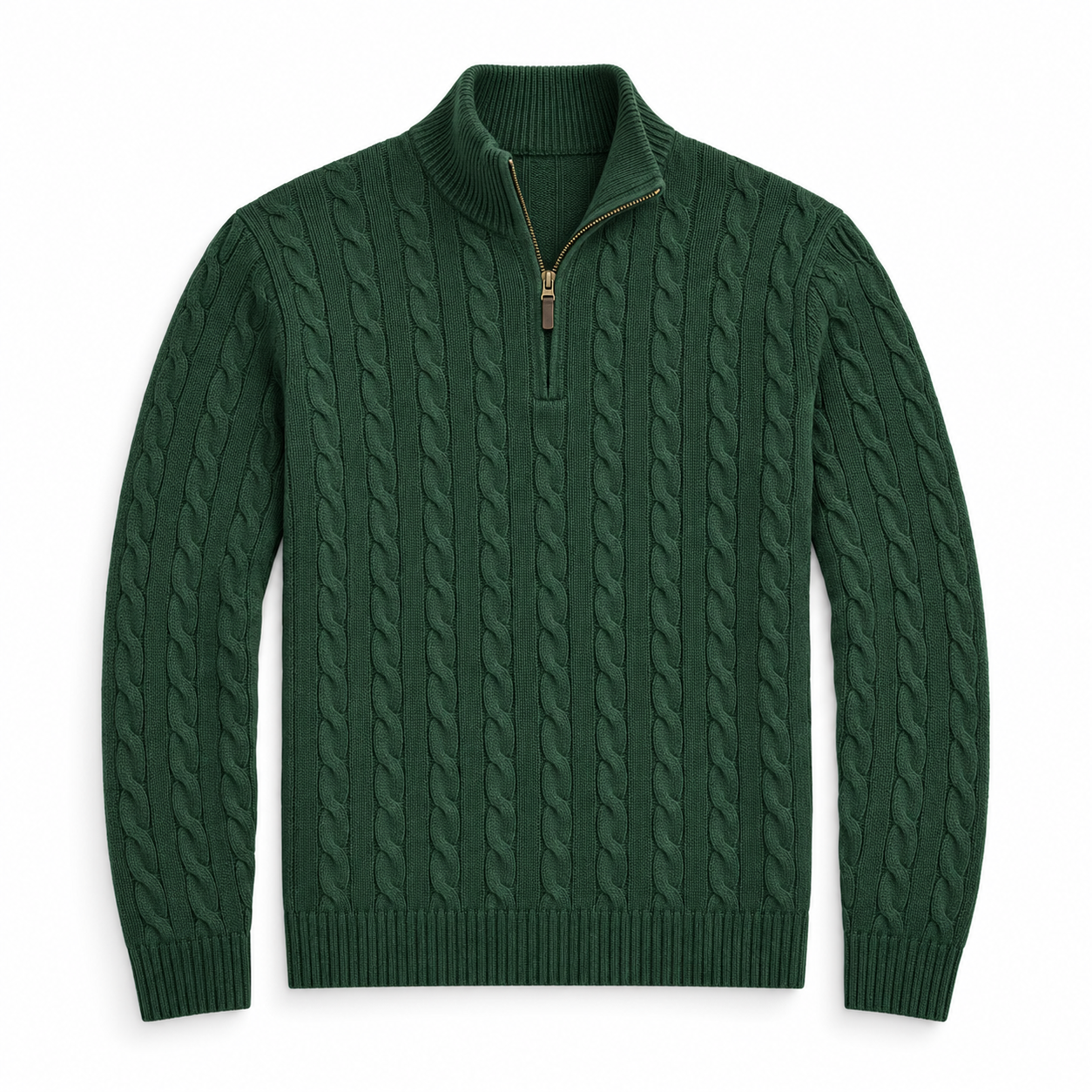 Men’s Cable Knit Quarter Zip Sweater, Classic Long Sleeve Pullover with Ribbed Collar, Cuffs and Hem, 8 Pack Only $32