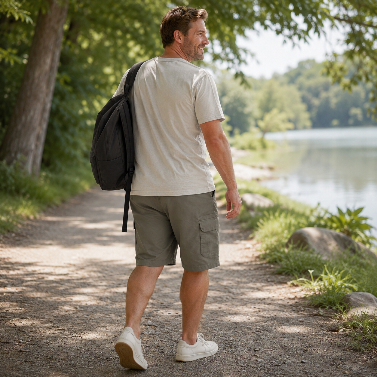 Men's Big & Tall Stretch Twill Cargo Shorts - Single Colors & 7-Pack Mixed Color Set - 9/10 Inch Inseam Utility Shorts