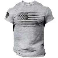 USA Distressed Flag Men's T-Shirt, Casual Cotton Tee - Menswear