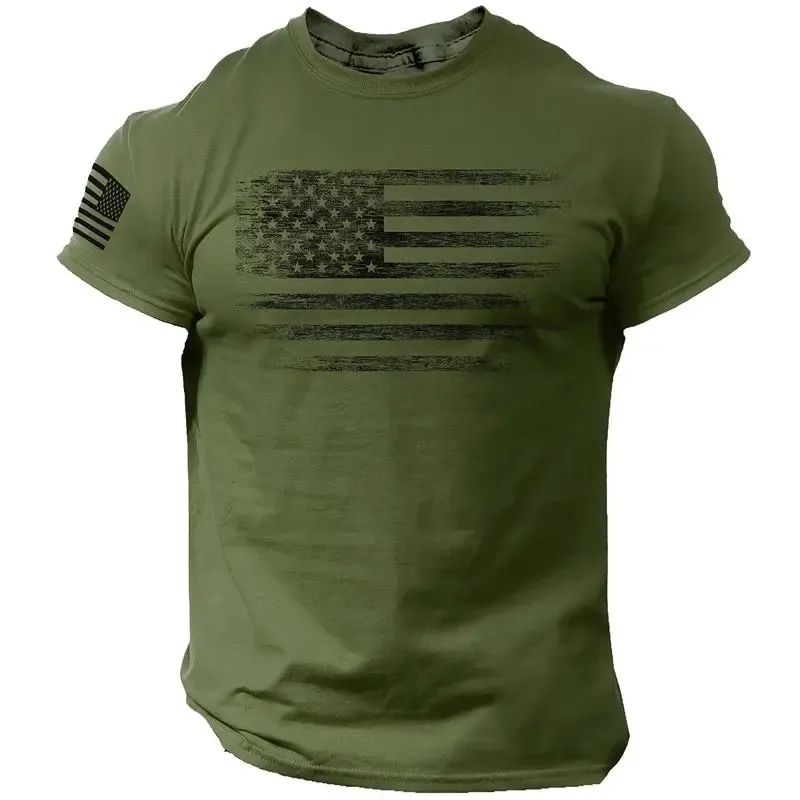 USA Distressed Flag Men's T-Shirt, Casual Cotton Tee - Menswear