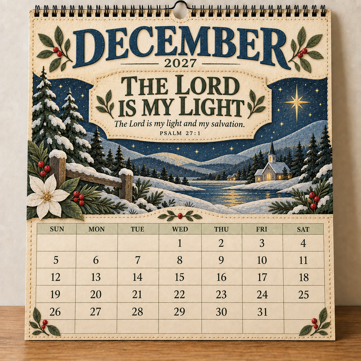 ✝️ 2027 Psalms of Comfort & Strength Wall Calendar