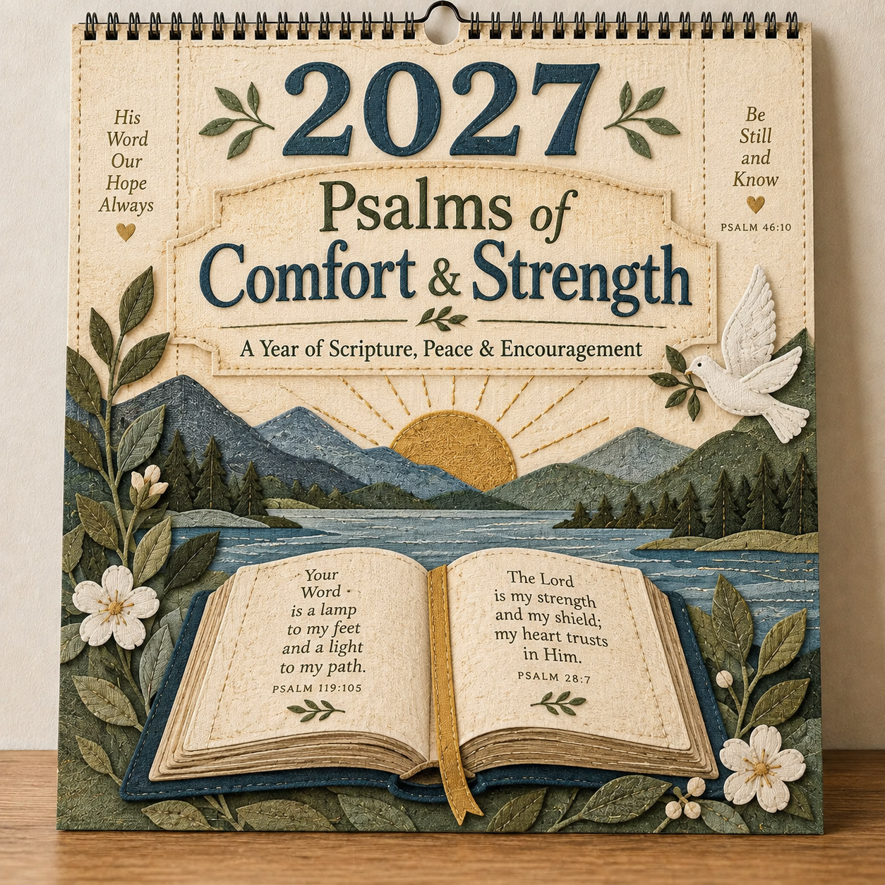 ✝️ 2027 Psalms of Comfort & Strength Wall Calendar