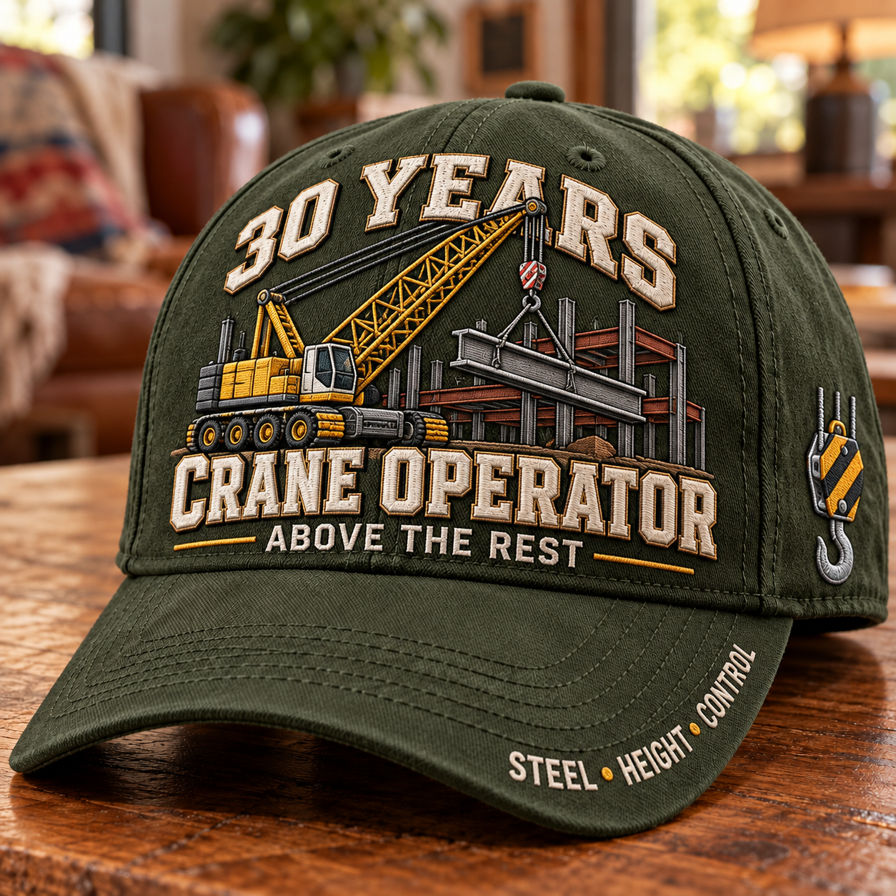🏗️ 30 Years Above The Rest Crane Operator Milestone Baseball Cap