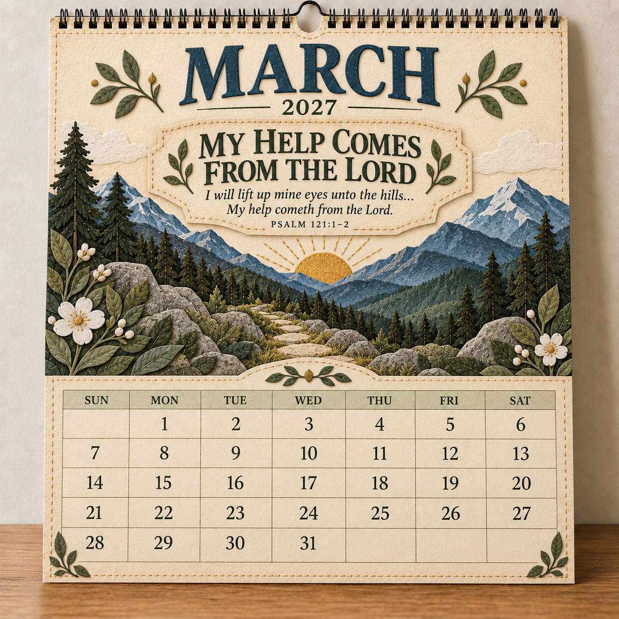 ✝️ 2027 Psalms of Comfort & Strength Wall Calendar
