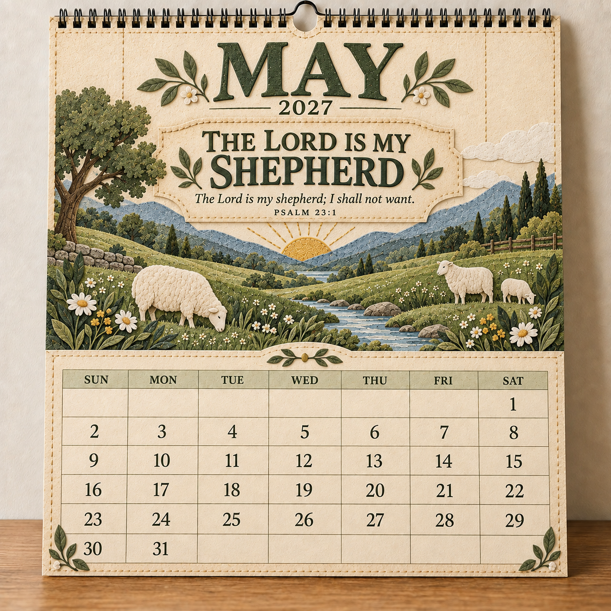 ✝️ 2027 Psalms of Comfort & Strength Wall Calendar