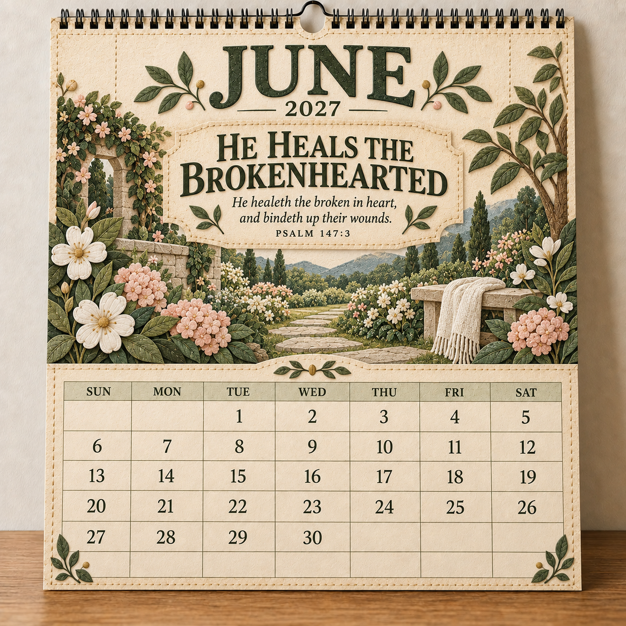 ✝️ 2027 Psalms of Comfort & Strength Wall Calendar