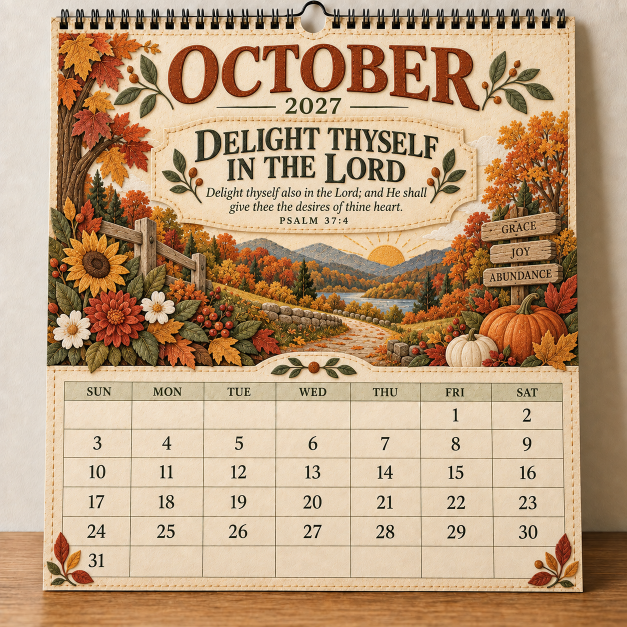✝️ 2027 Psalms of Comfort & Strength Wall Calendar