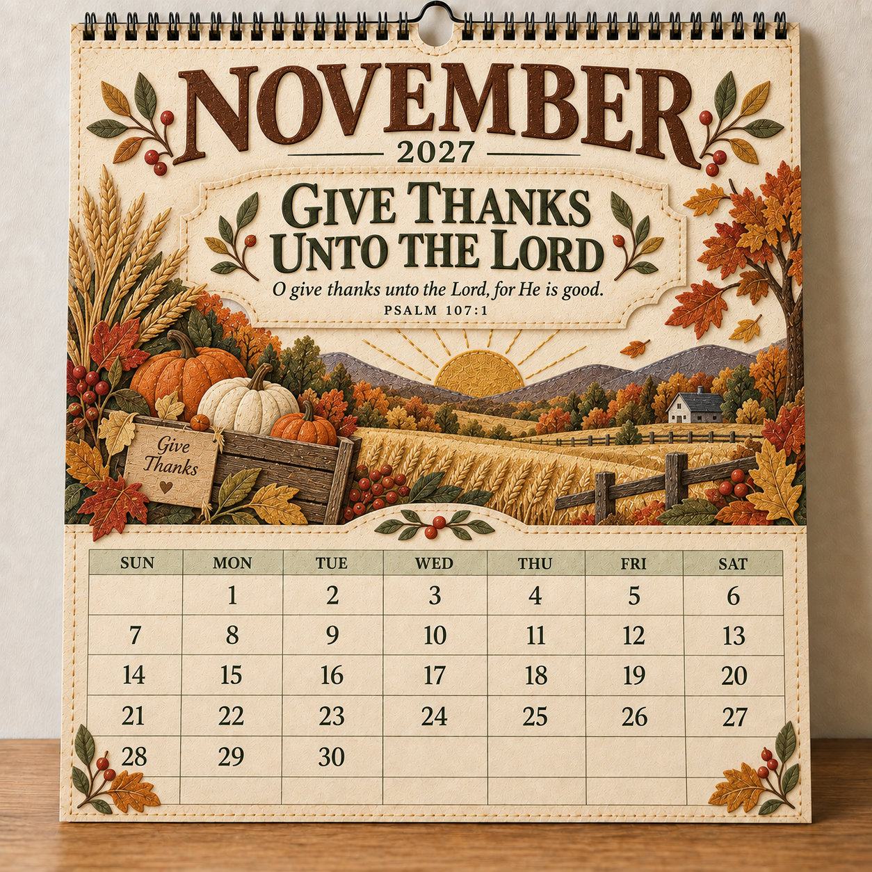 ✝️ 2027 Psalms of Comfort & Strength Wall Calendar