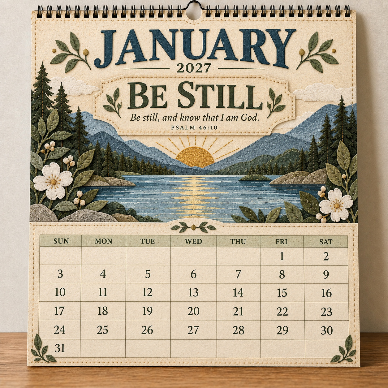 ✝️ 2027 Psalms of Comfort & Strength Wall Calendar