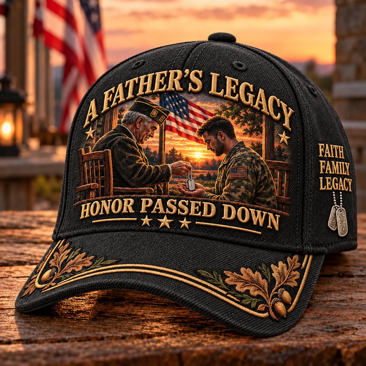 A Father's Legacy Honor Passed Down Veteran Family Baseball Cap
