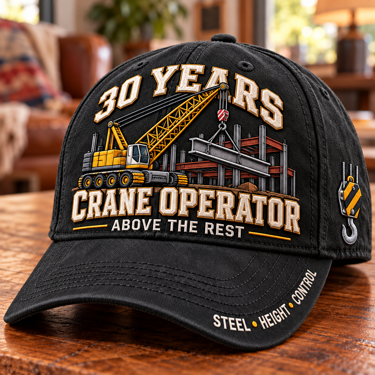 🏗️ 30 Years Above The Rest Crane Operator Milestone Baseball Cap
