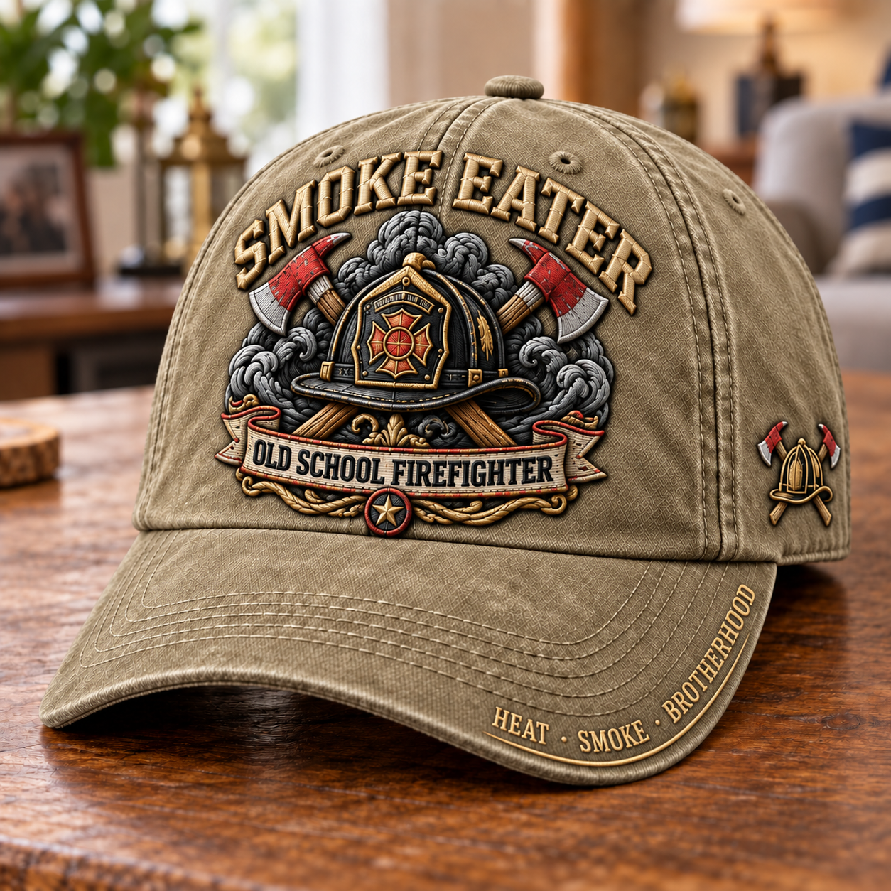 🔥 Smoke Eater Old School Firefighter Baseball Cap