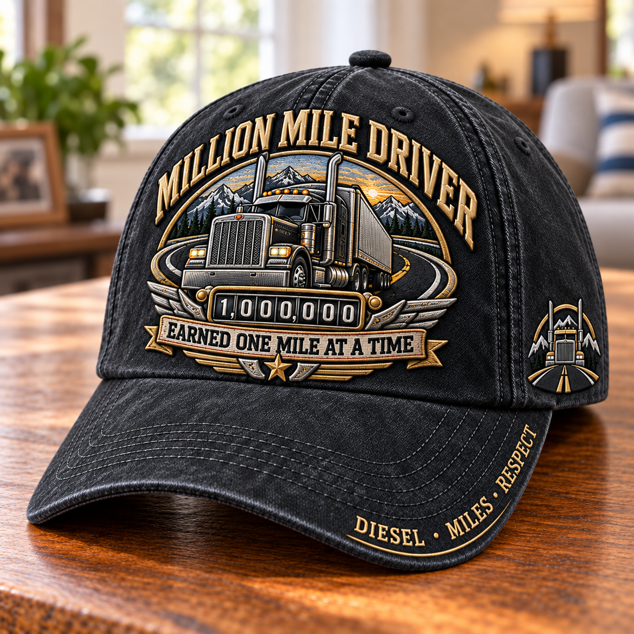 🚛 Million Mile Driver Earned One Mile At A Time Baseball Cap