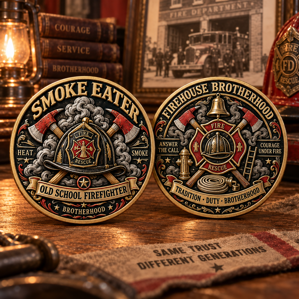 Smoke Eater Firefighter Challenge Coin