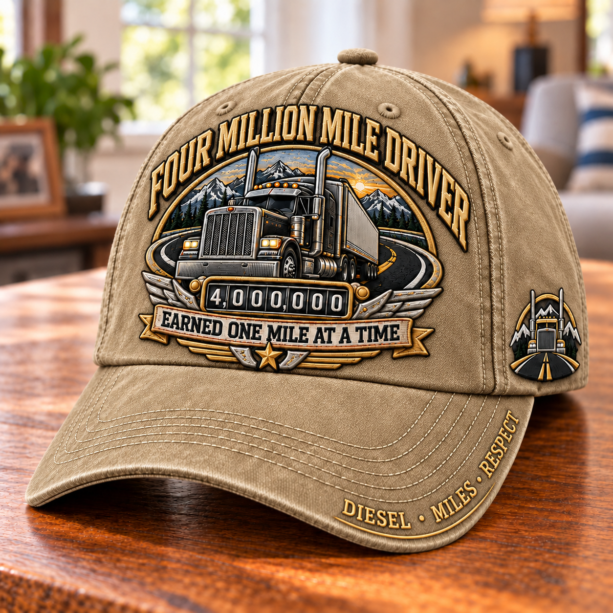 🚛 Million Mile Driver Earned One Mile At A Time Baseball Cap