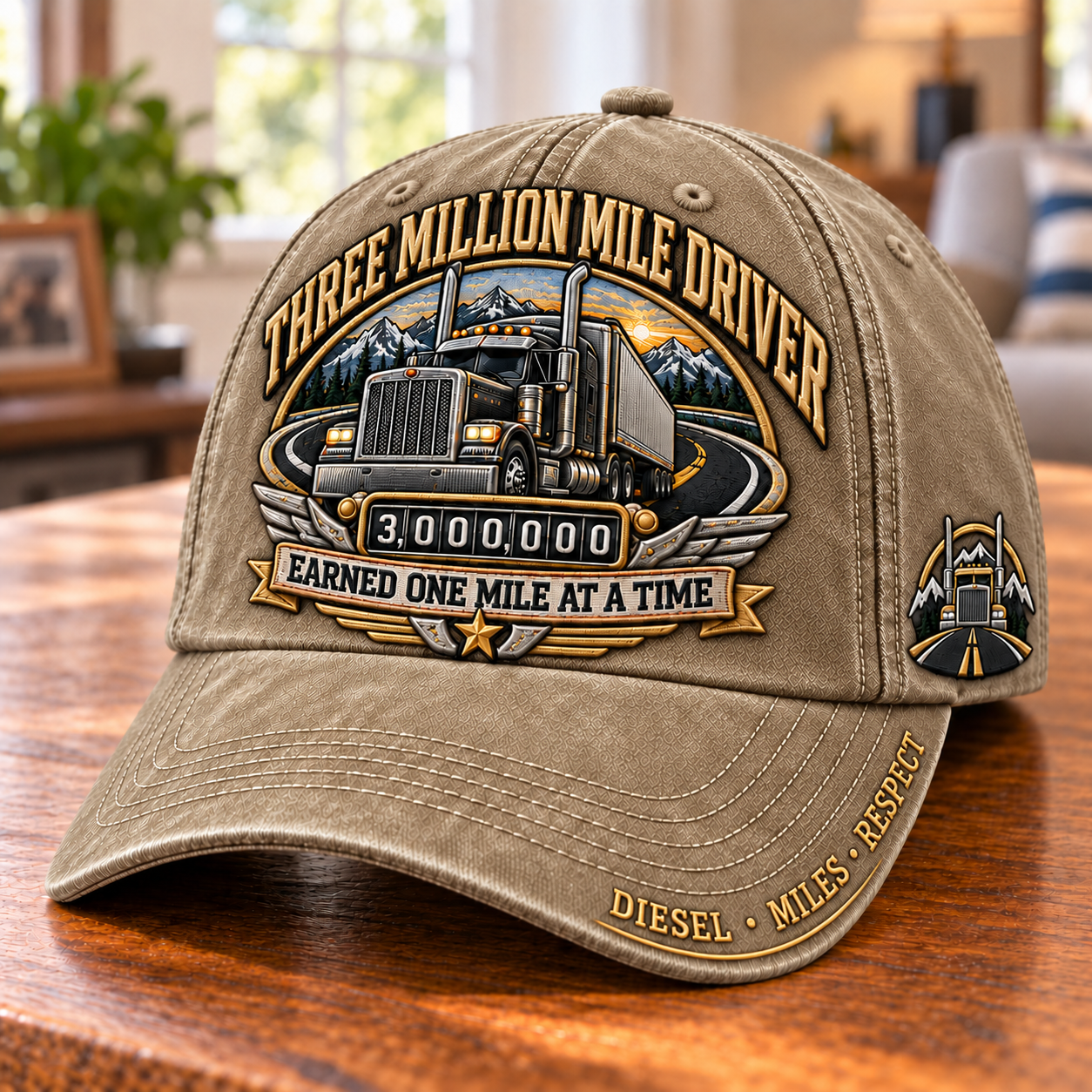 🚛 Million Mile Driver Earned One Mile At A Time Baseball Cap