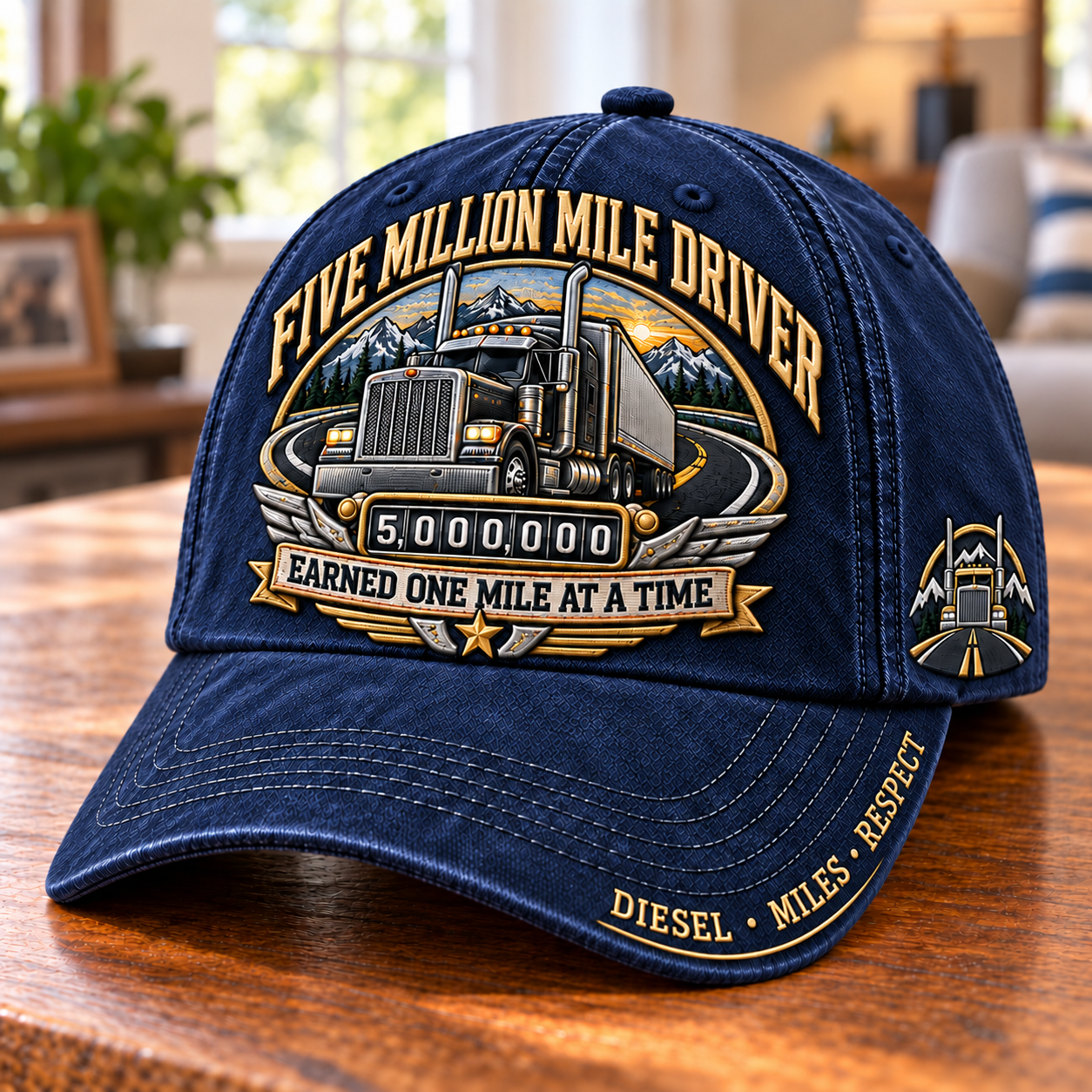 🚛 Million Mile Driver Earned One Mile At A Time Baseball Cap