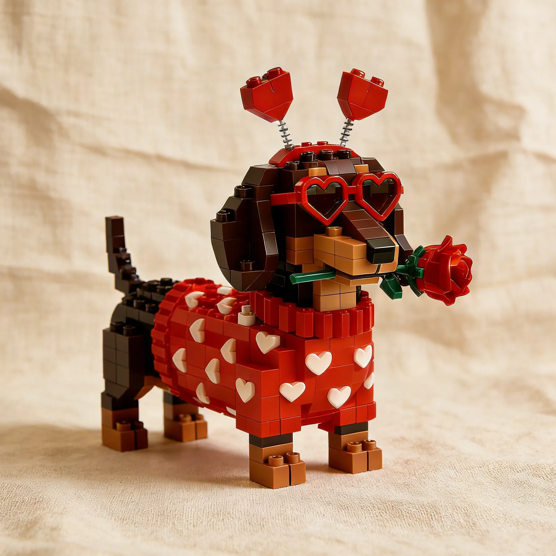 💖 Love Edition Dachshund Brick Set 🐕