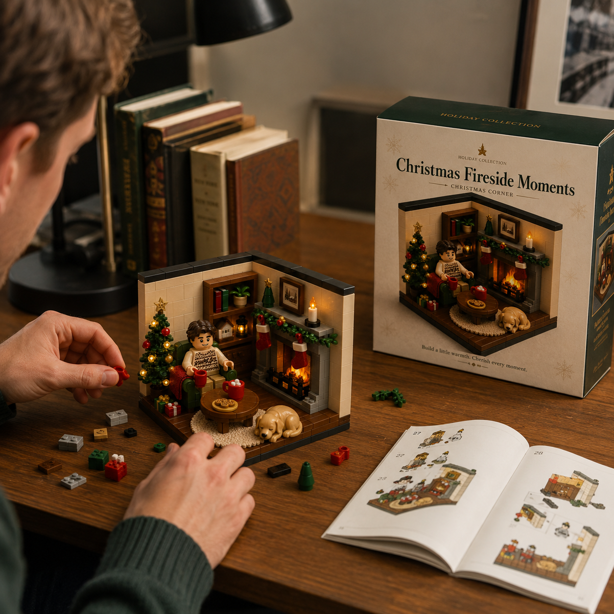 Christmas Fireside Moments Building Set | Cozy Holiday Corner