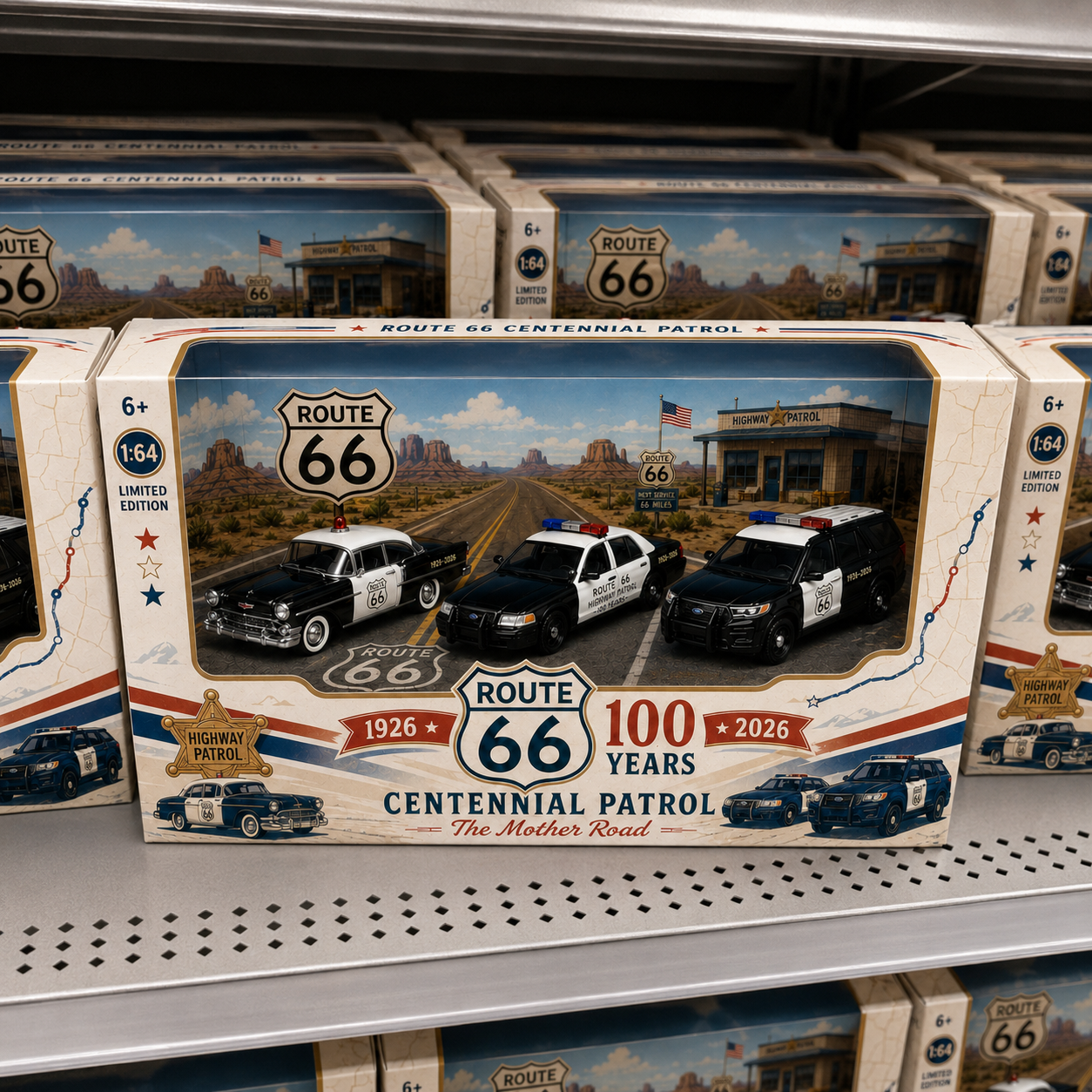 Route 66 Centennial Patrol Three-Car Set | 1926–2026 Limited Commemorative Edition