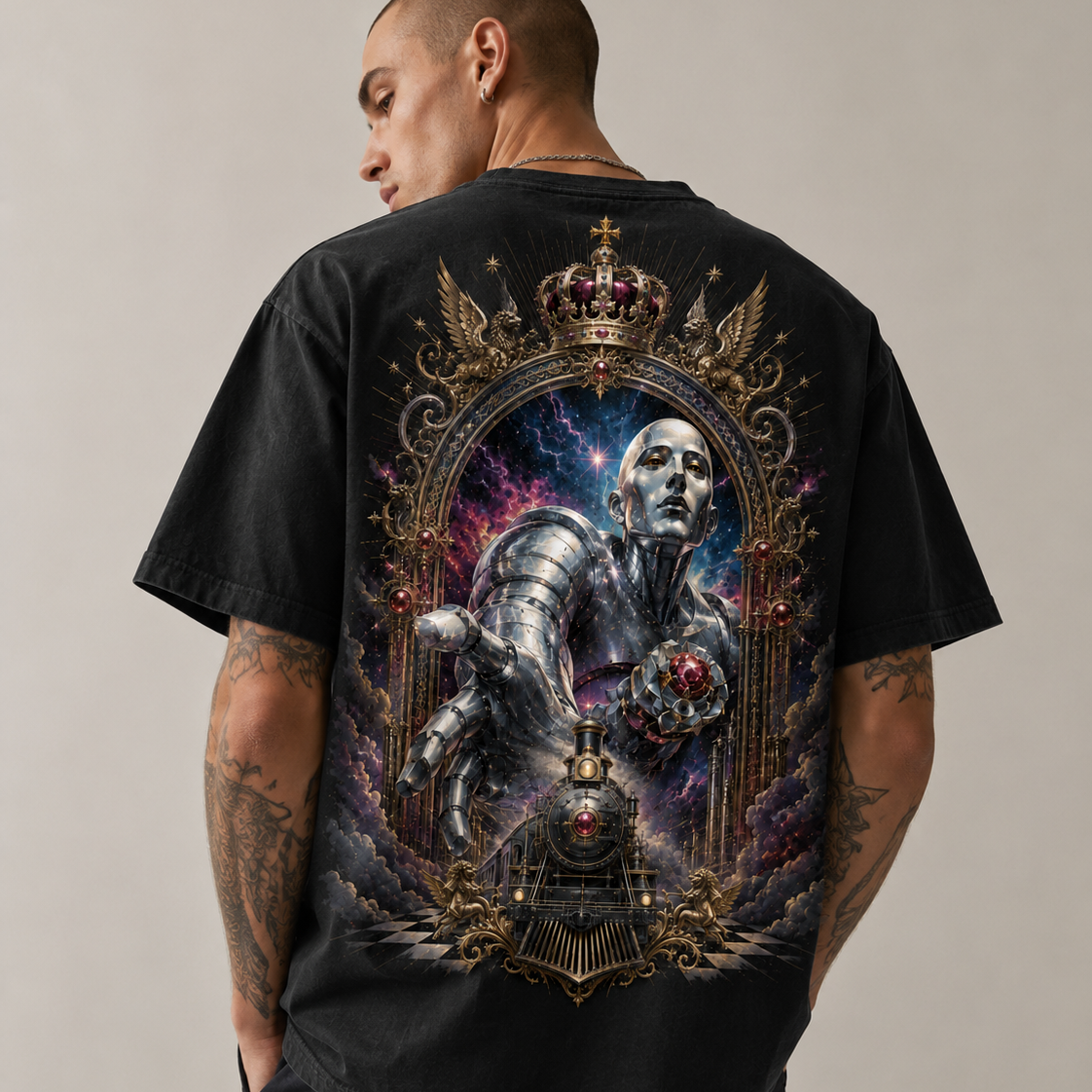 World News: Miracle Express | Mechanical Crown Black Rock T-Shirt