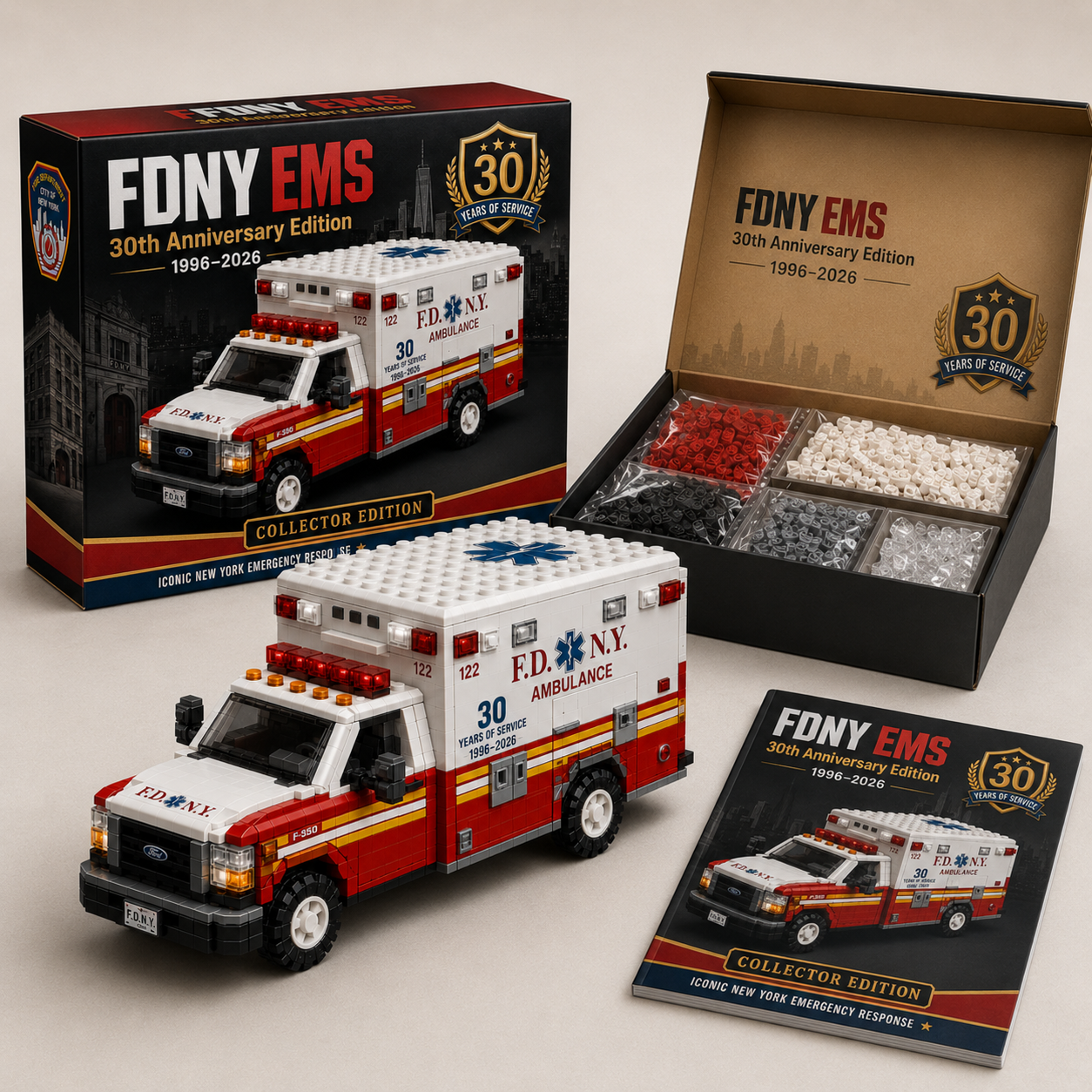 FDNY EMS 30th Anniversary Commemorative Ambulance Building Set