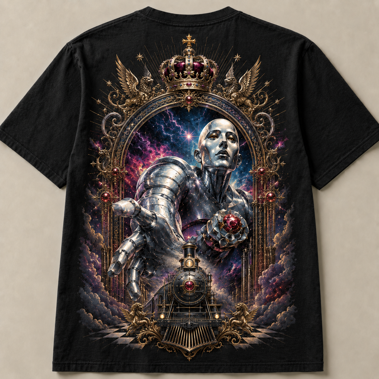 World News: Miracle Express | Mechanical Crown Black Rock T-Shirt