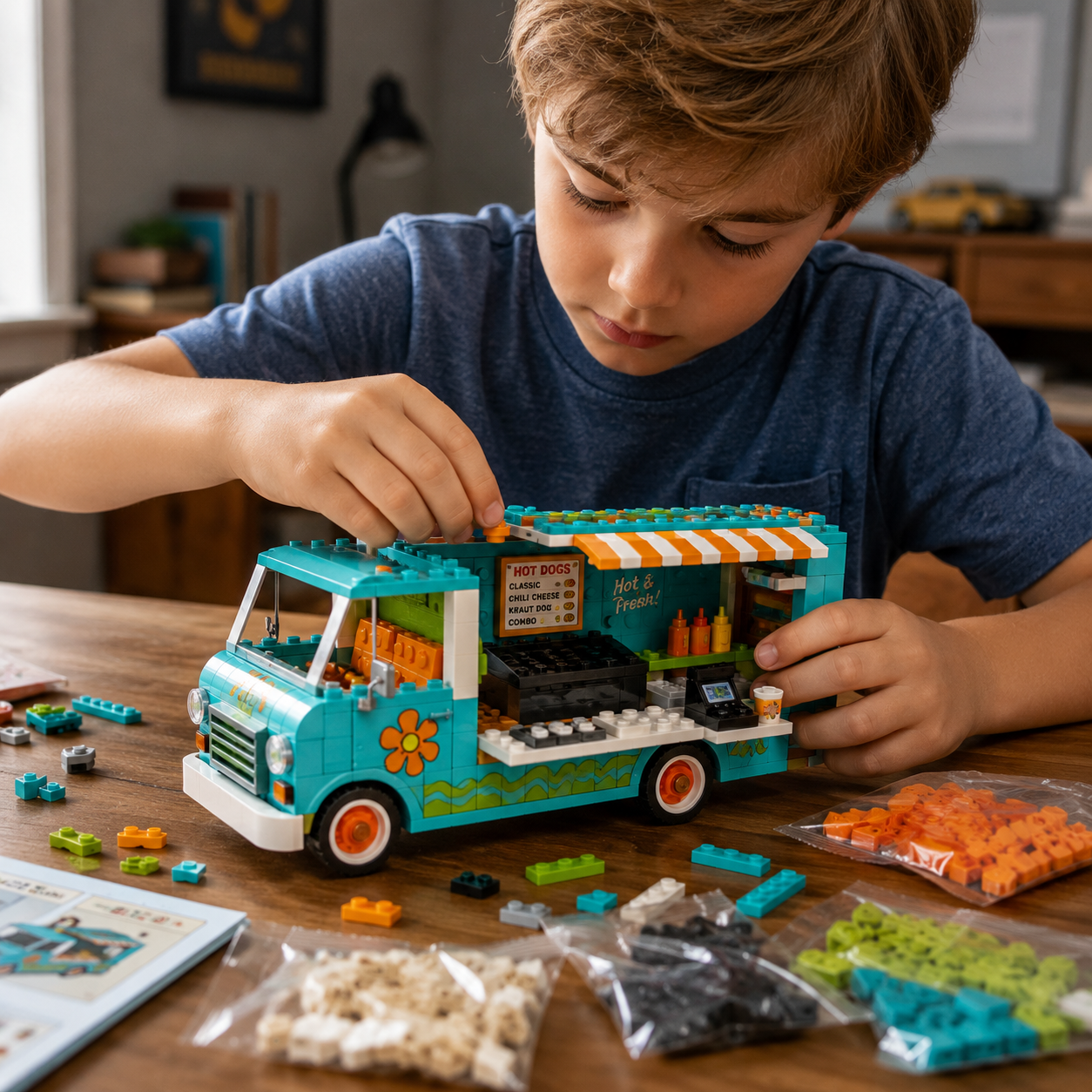 Midnight Mystery Hot Dog Van | Retro Building Set