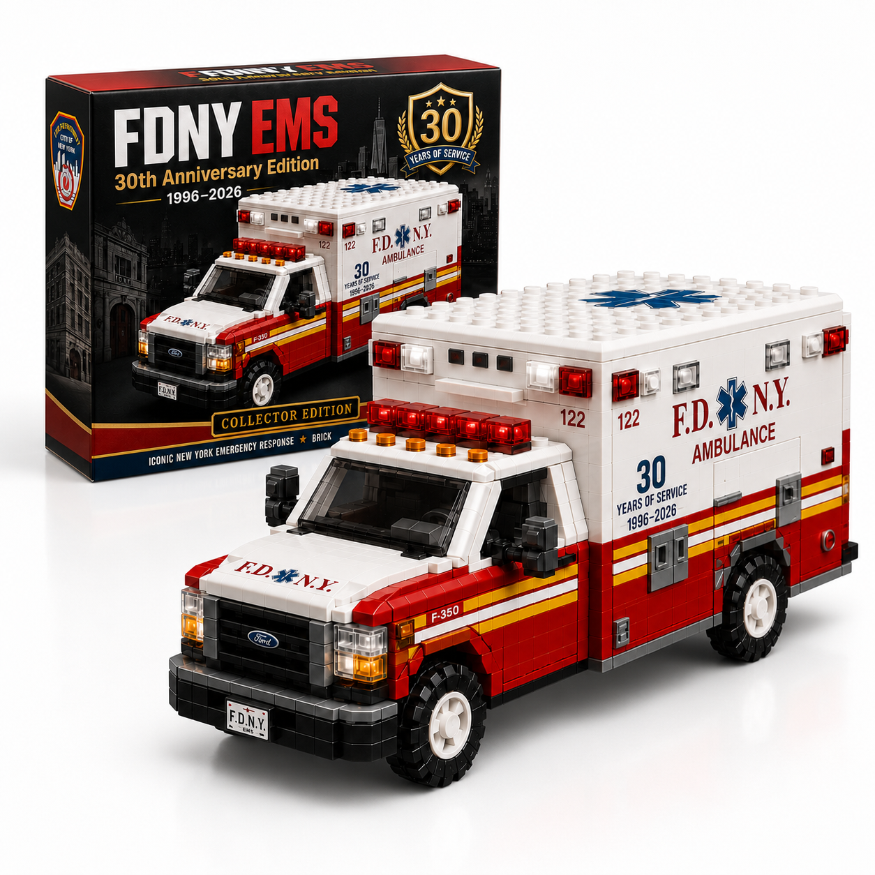 FDNY EMS 30th Anniversary Commemorative Ambulance Building Set