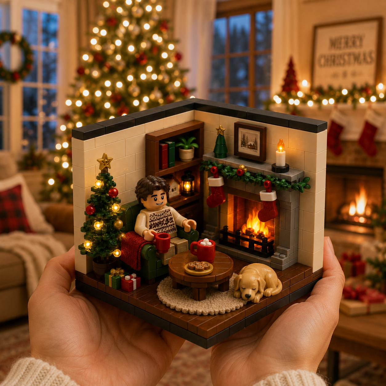 Christmas Fireside Moments Building Set | Cozy Holiday Corner
