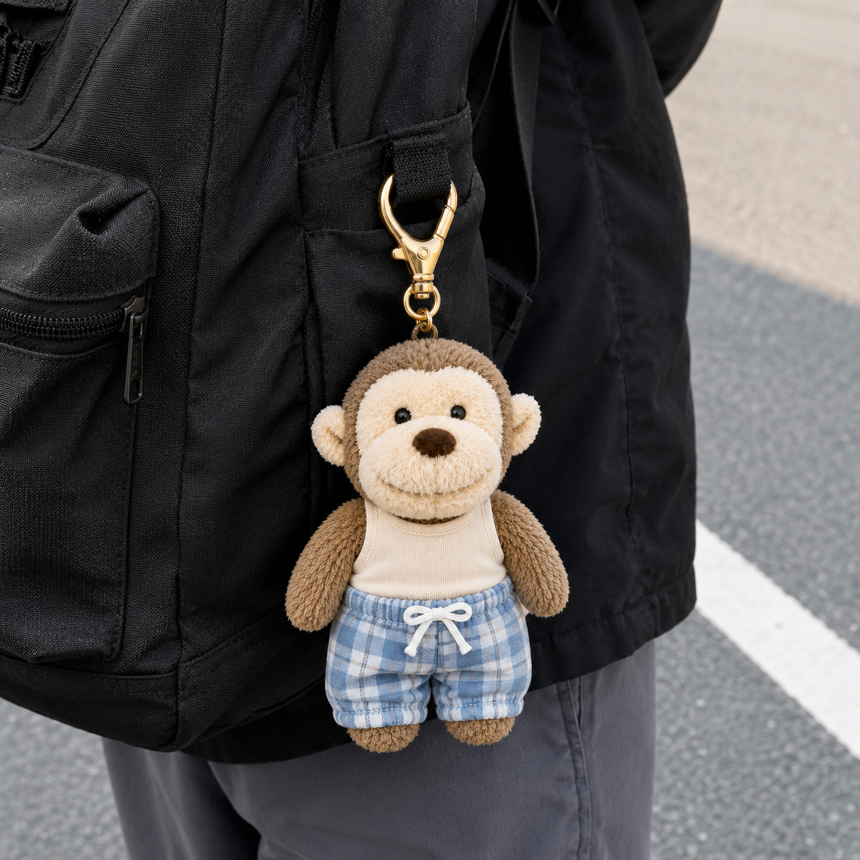 Little Monkey Companion Plush Keychain