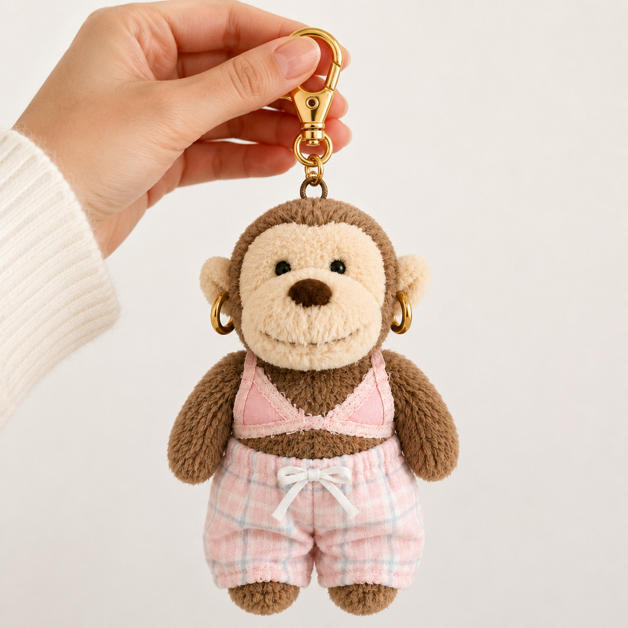Little Monkey Companion Plush Keychain