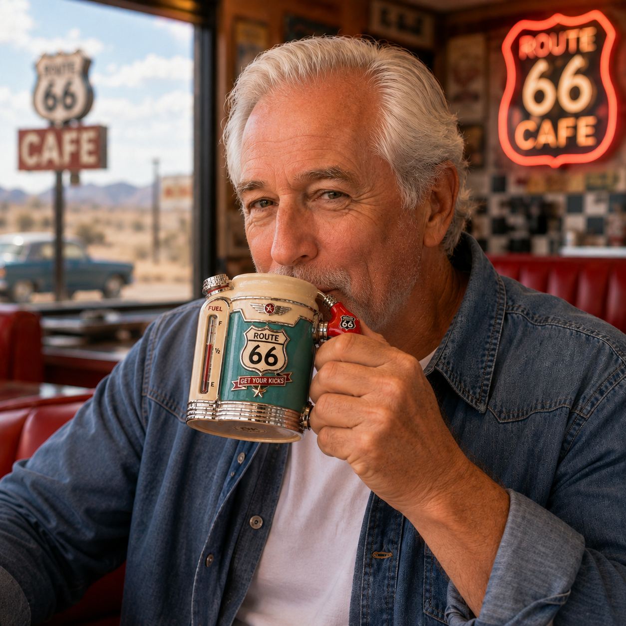 Route 66 Centennial Gas Station Mug | 100th Anniversary Collector’s Edition