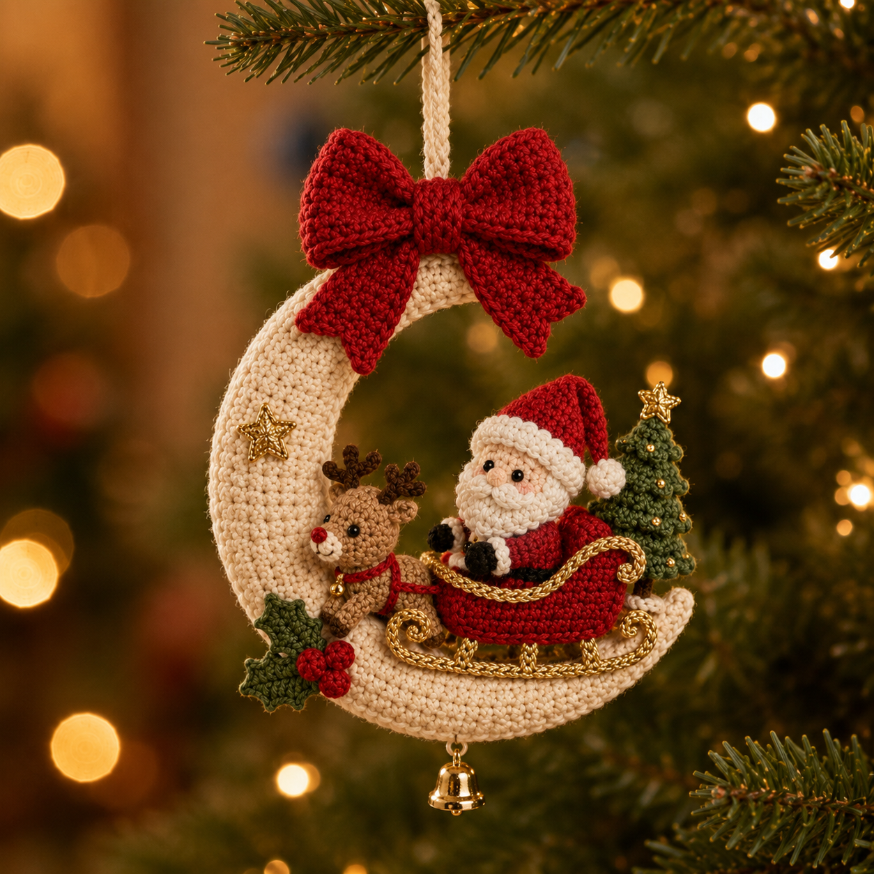 Santa’s Moonlight Sleigh Christmas Ornament